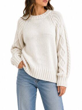 Made in Italy Wool Cable Knit Sweater LARGE